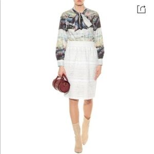 NWT Burberry Skirt Carwinley White Floral Lace Pencil Style Pockets Size US2…